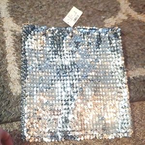 Silver sequin tube top, size small